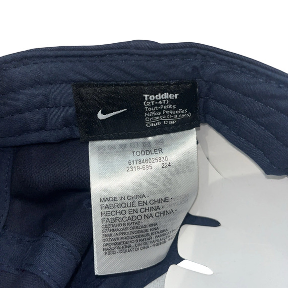 Nike Club Cap Kids Toddler Swoosh Adjustable Hat Obsidian White 2-4T New - Picture 10 of 11